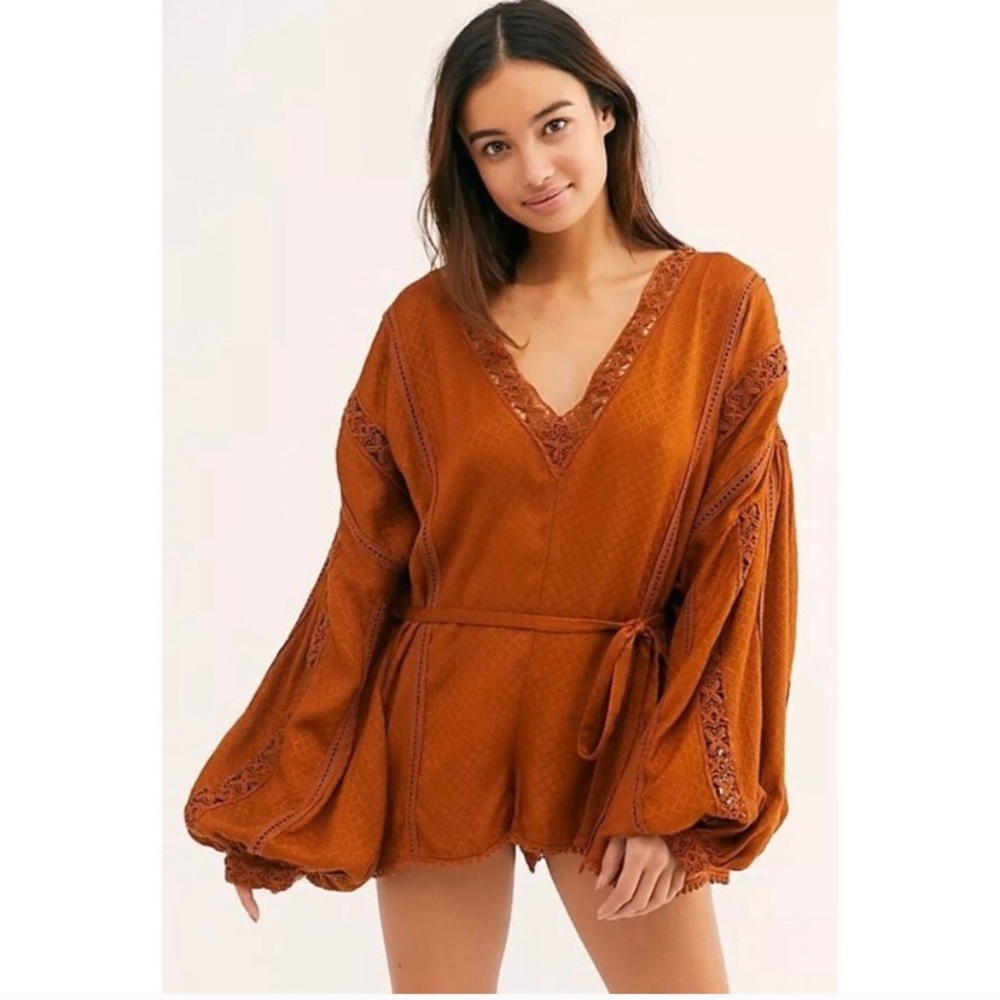 Free People Camel Romper
